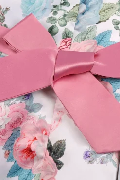 Rosa Estampado Floral Vestido de Meninas