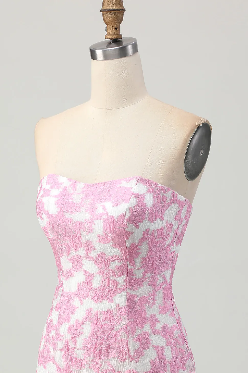 Rosa Floral Fora do Ombro Homecoming Dress com mangas destacáveis