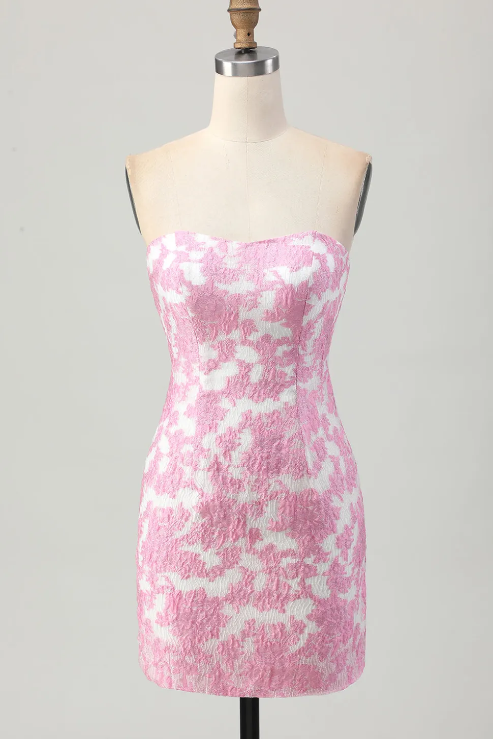 Rosa Floral Fora do Ombro Homecoming Dress com mangas destacáveis