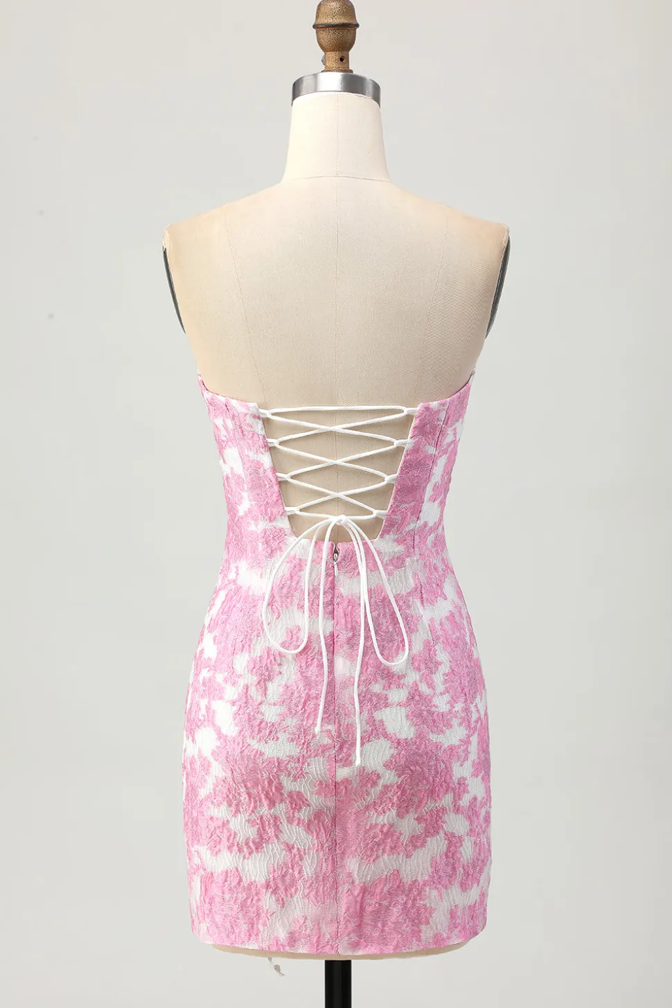 Rosa Floral Fora do Ombro Homecoming Dress com mangas destacáveis