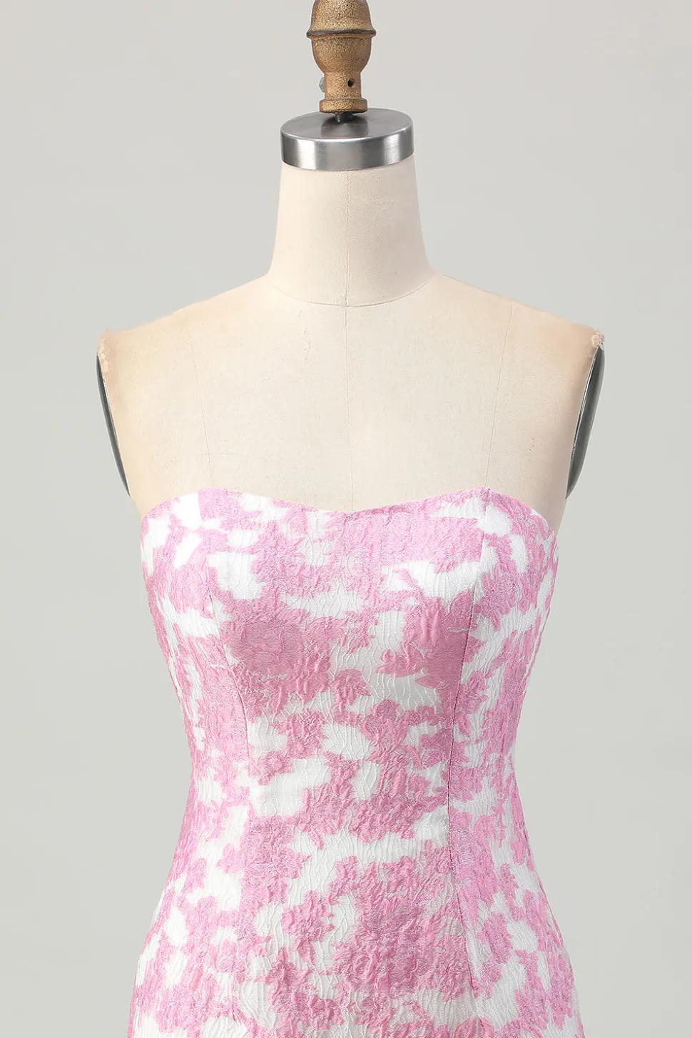 Rosa Floral Fora do Ombro Homecoming Dress com mangas destacáveis