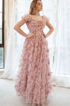 Rosa Mais Tamanho Vestido de Baile