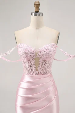 Rosa Off The Shoulder Bodycon Corset Homecoming Vestido