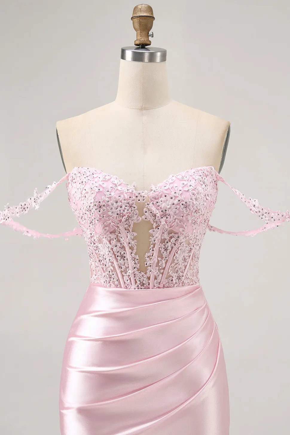 Rosa Off The Shoulder Bodycon Corset Homecoming Vestido