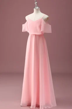 Rosa Ombro Frio Uma Linha Junior Vestido Madrinha