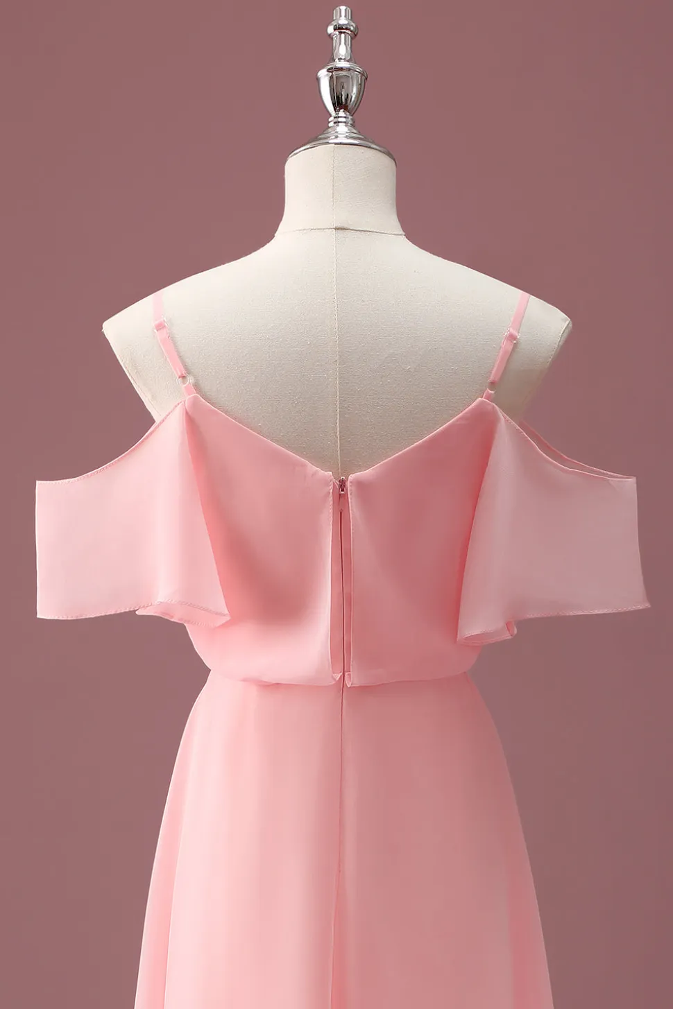 Rosa Ombro Frio Uma Linha Junior Vestido Madrinha