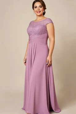 Rosa Poeirenta Bainha Chiffon Tamanhos Grandes Longos Vestido Mae Noiva
