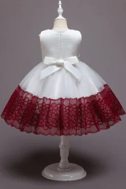 Rosa Sem Mangas Flor Tule Vestido de Menina Com Arco