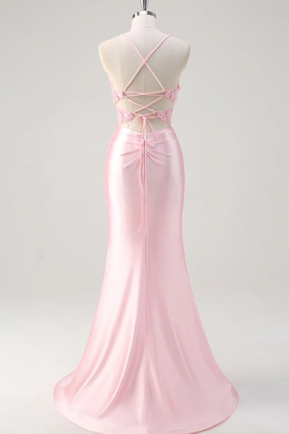 Rosa Sereia Corset Vestido Floral Prom com Fenda