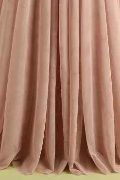 Rosa Split frente espaguete correias vestido de baile