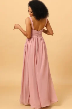 Rosa Vestido Comprido de Dama de Honra
