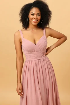 Rosa Vestido Comprido de Dama de Honra