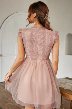 Rosa vestido de cocktail