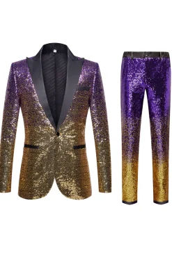 Roxo 2 peça lapela de pico terno para homem