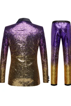 Roxo 2 peça lapela de pico terno para homem