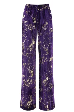 Roxo 2 Peça Notched Lapela Mulheres Prom Ternos com mangas