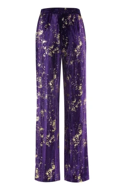 Roxo 2 Peça Notched Lapela Mulheres Prom Ternos com mangas