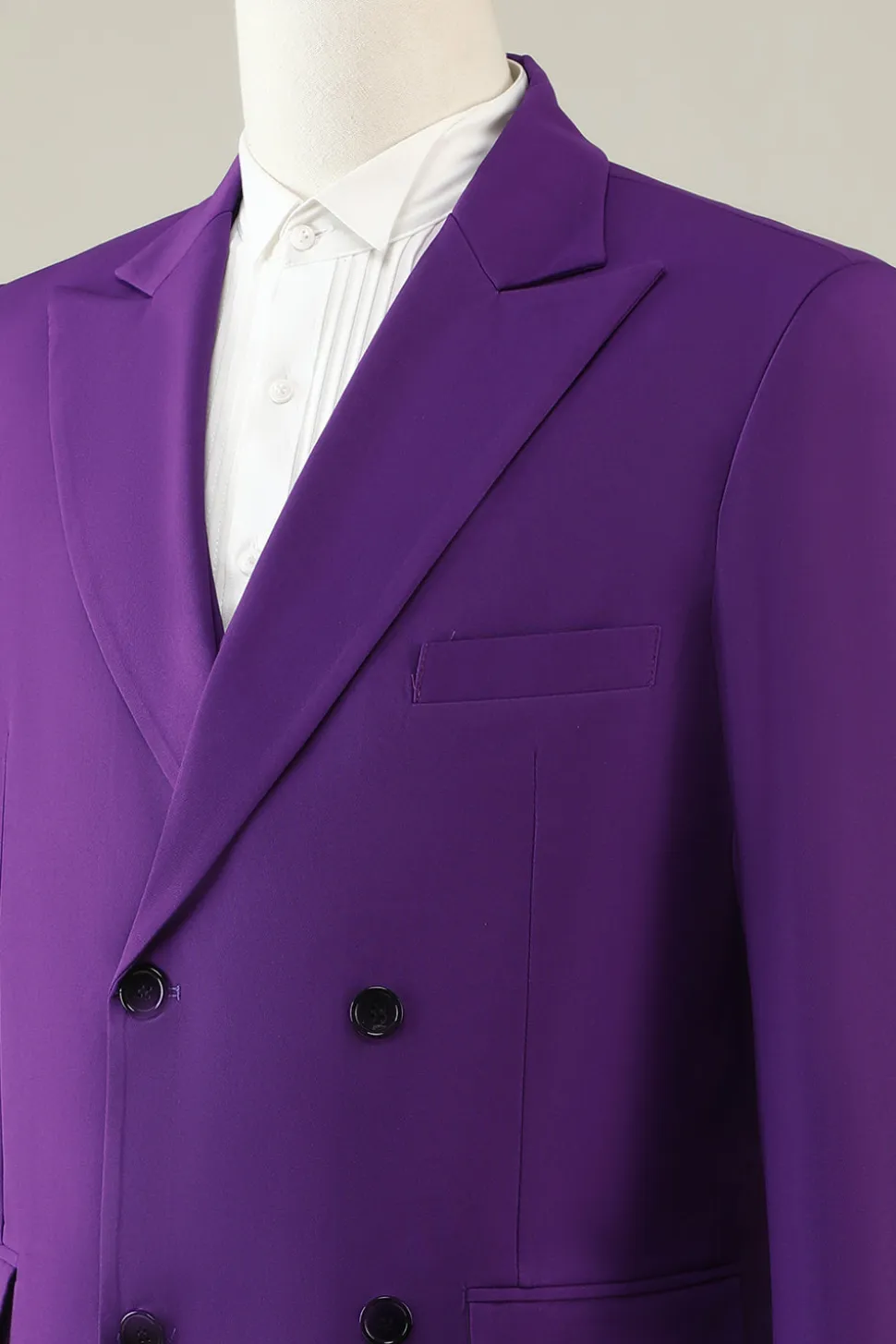Roxo Duplo Peito 3 Peças Fato de Festa