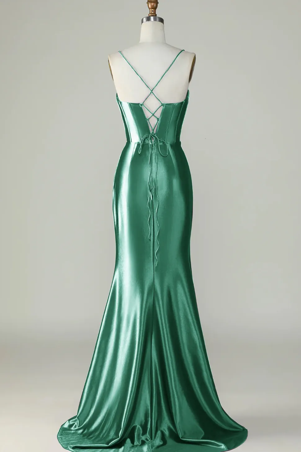Roxo Escuro Cintas de Espaguete Sereia Vestido de Baile