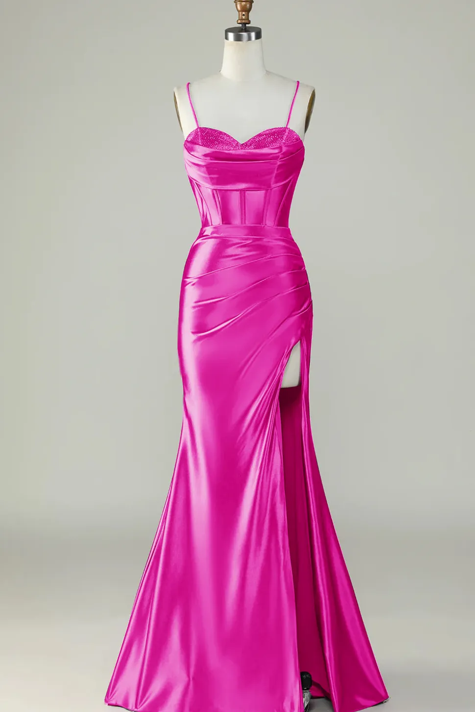 Roxo Escuro Cintas de Espaguete Sereia Vestido de Baile
