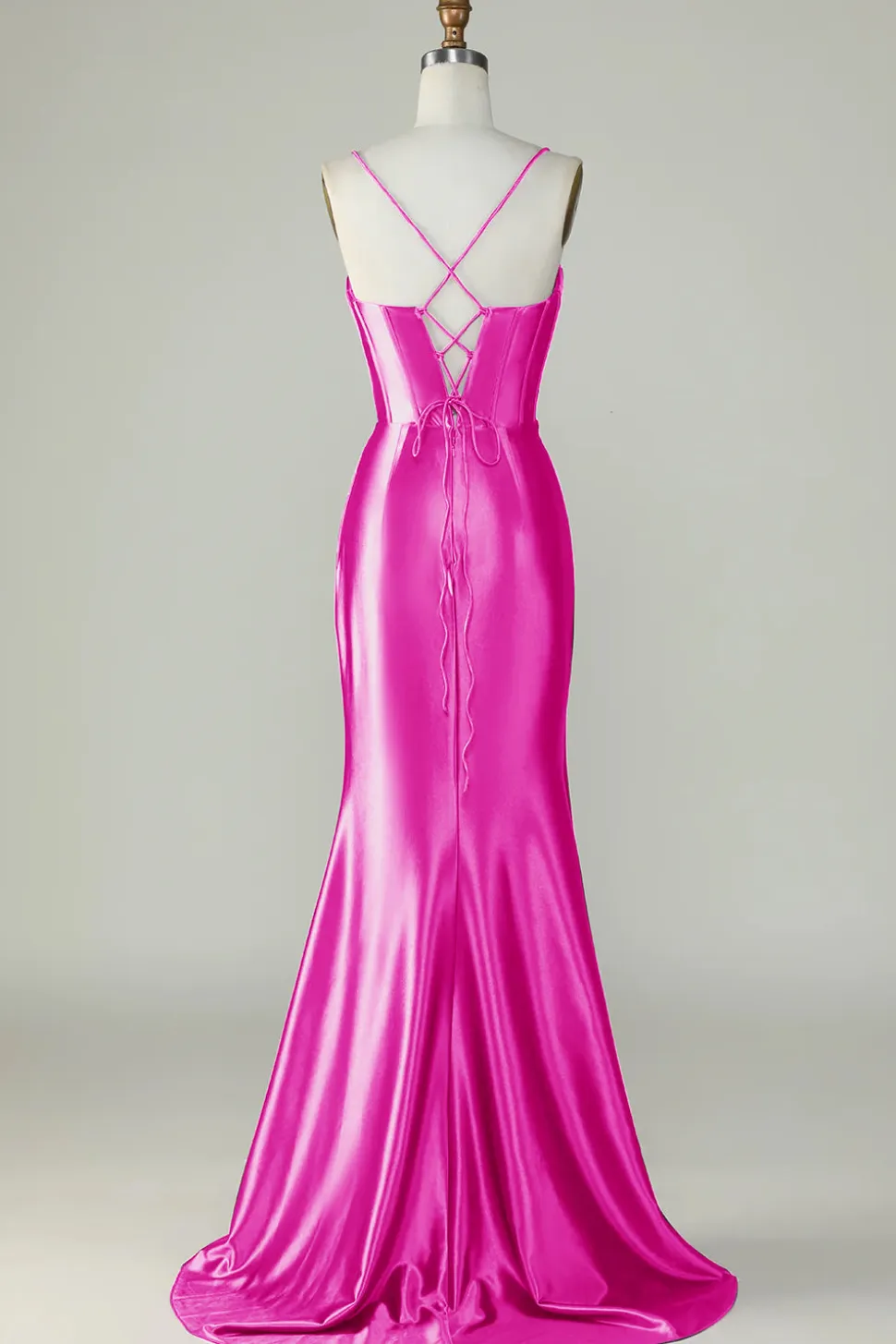 Roxo Escuro Cintas de Espaguete Sereia Vestido de Baile