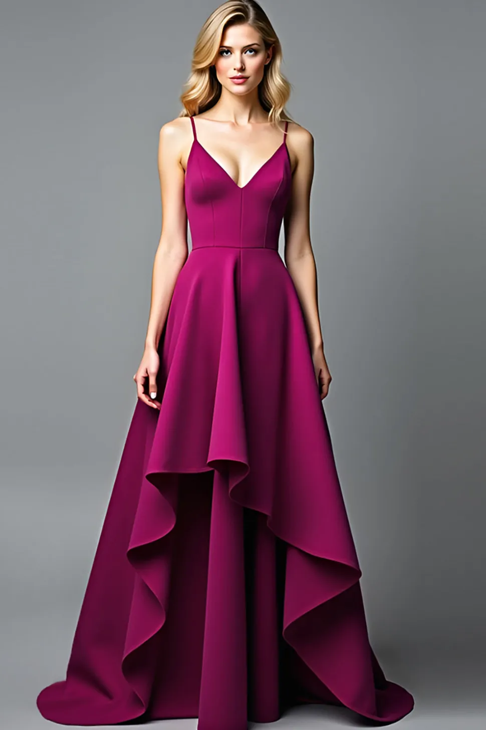 Roxo Escuro Irregular Uma Linha Esparguete Correias Vestido Formal