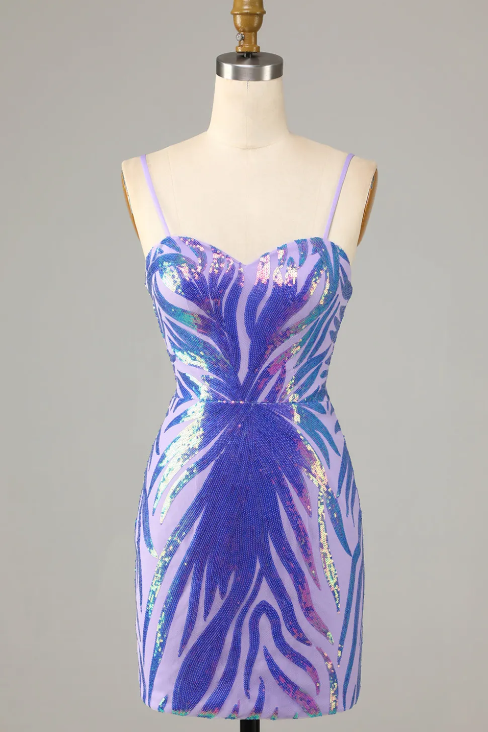 Roxo Esparguete Alças Bodycon Bodycon Homecoming Dress