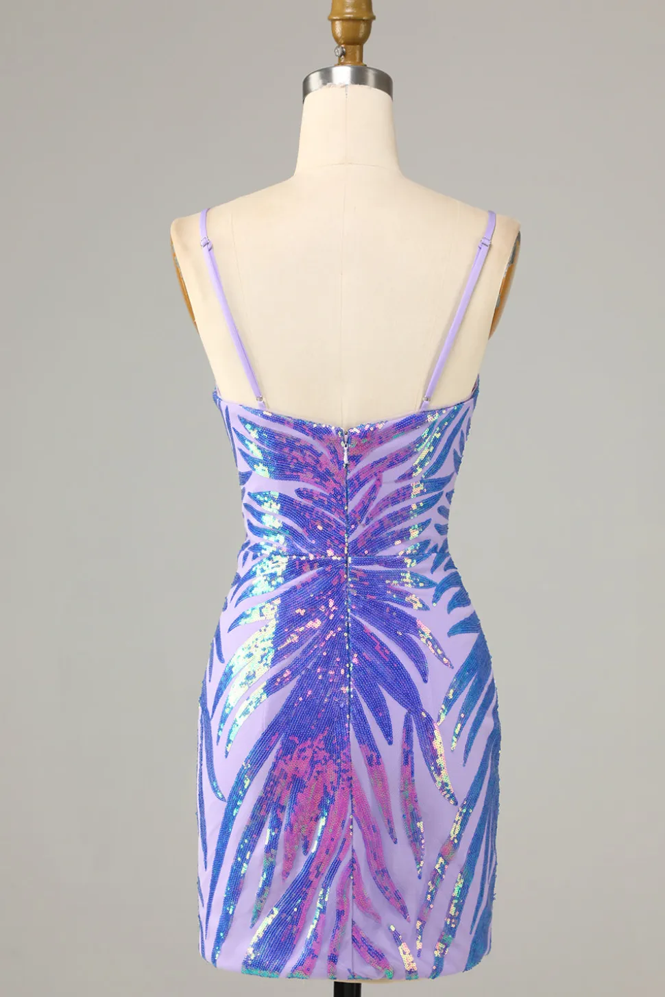 Roxo Esparguete Alças Bodycon Bodycon Homecoming Dress