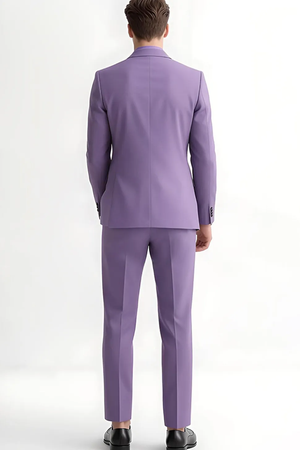 Roxo Pico Lapela Slim Fit 2 Peças Ternos Masculinos