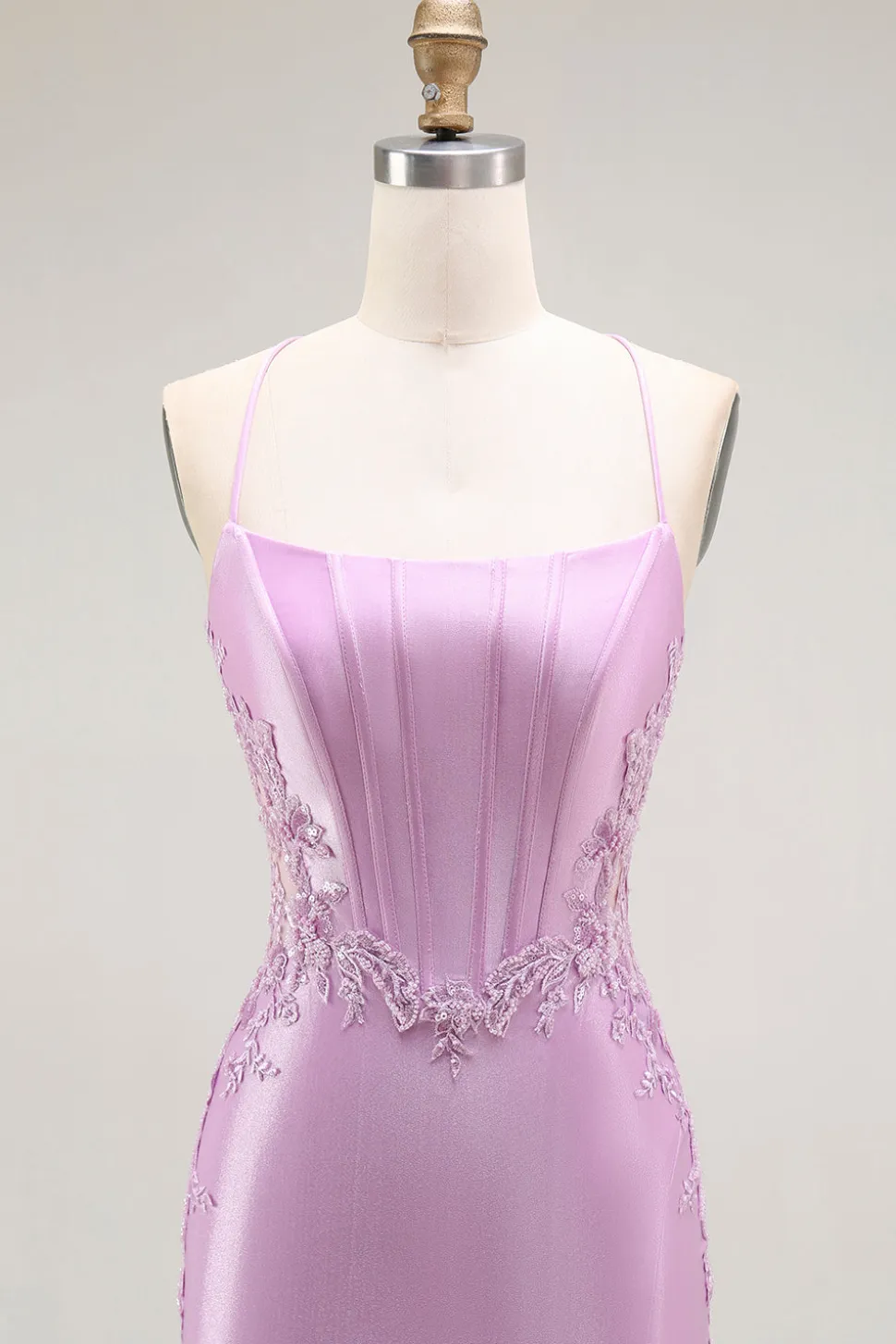 Roxo Sereia Espaguete Alças Finas Longos Vestido De Baile Com Fenda
