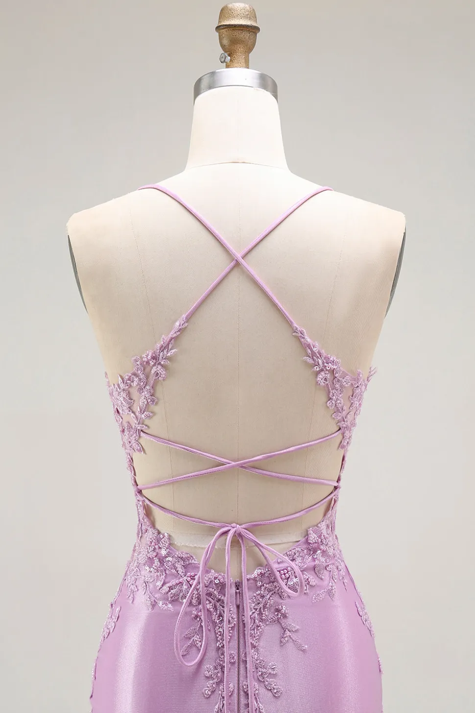 Roxo Sereia Espaguete Alças Finas Longos Vestido De Baile Com Fenda