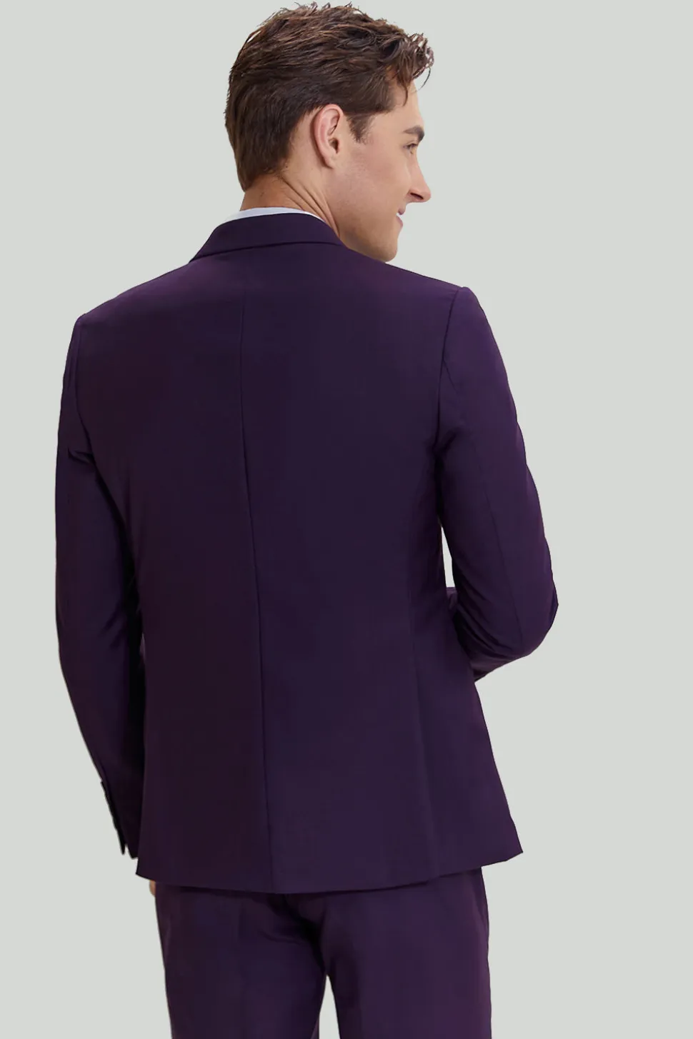 Roxo ternos masculinos lapela entalhada