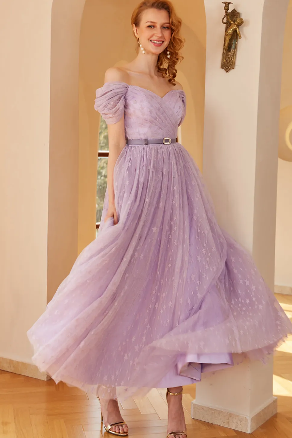 Roxo um vestido de baile de linha (cinto não incluído)