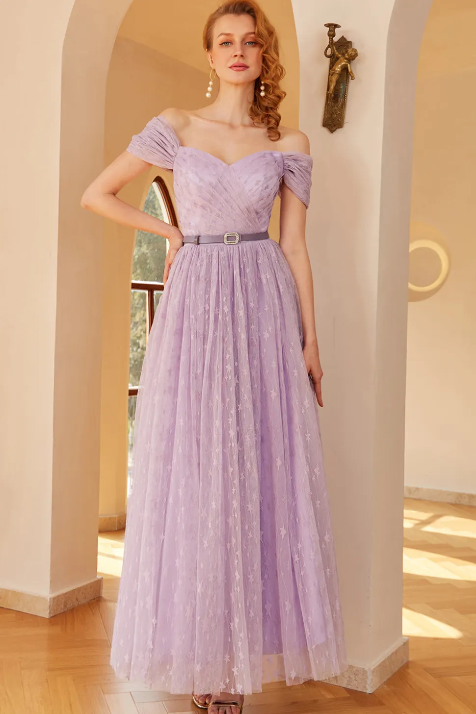 Roxo um vestido de baile de linha (cinto não incluído)