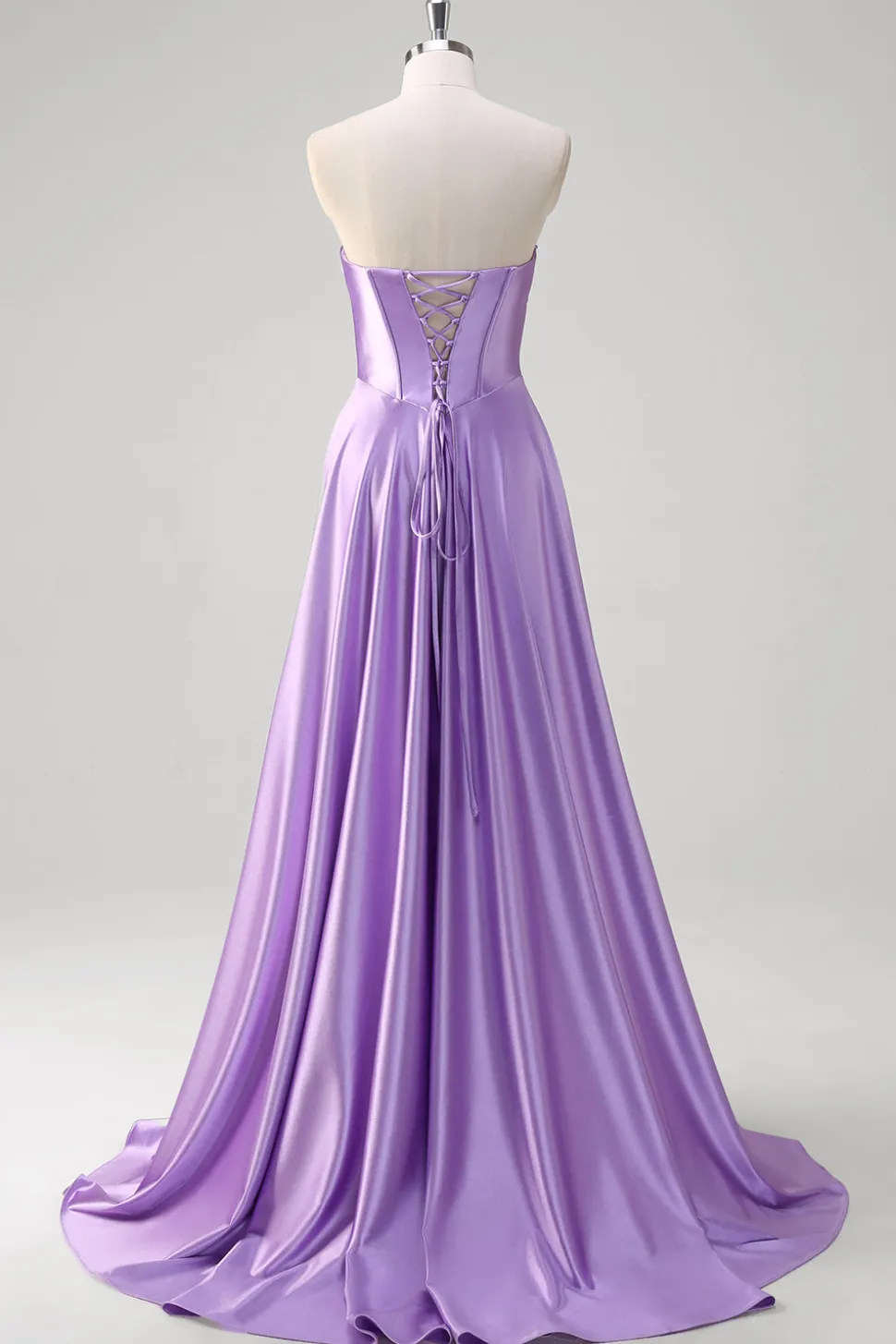 Roxo Uma Linha Querida Corset Long Prom Dress