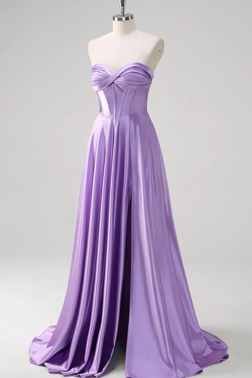 Roxo Uma Linha Querida Corset Long Prom Dress