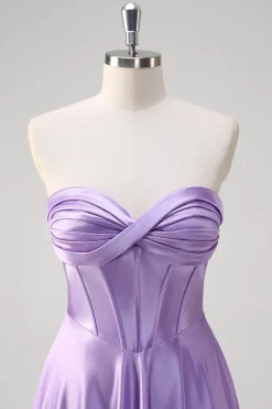 Roxo Uma Linha Querida Corset Long Prom Dress