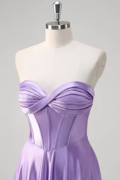 Roxo Uma Linha Querida Corset Long Prom Dress