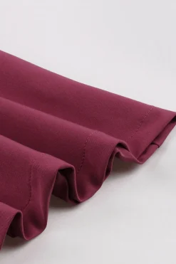 roxo vermelho xadrez mangas curtas swing vestido dos anos 1950