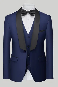 Royal Blue 3 Peças Xaile Lapela Homens Prom Suits
