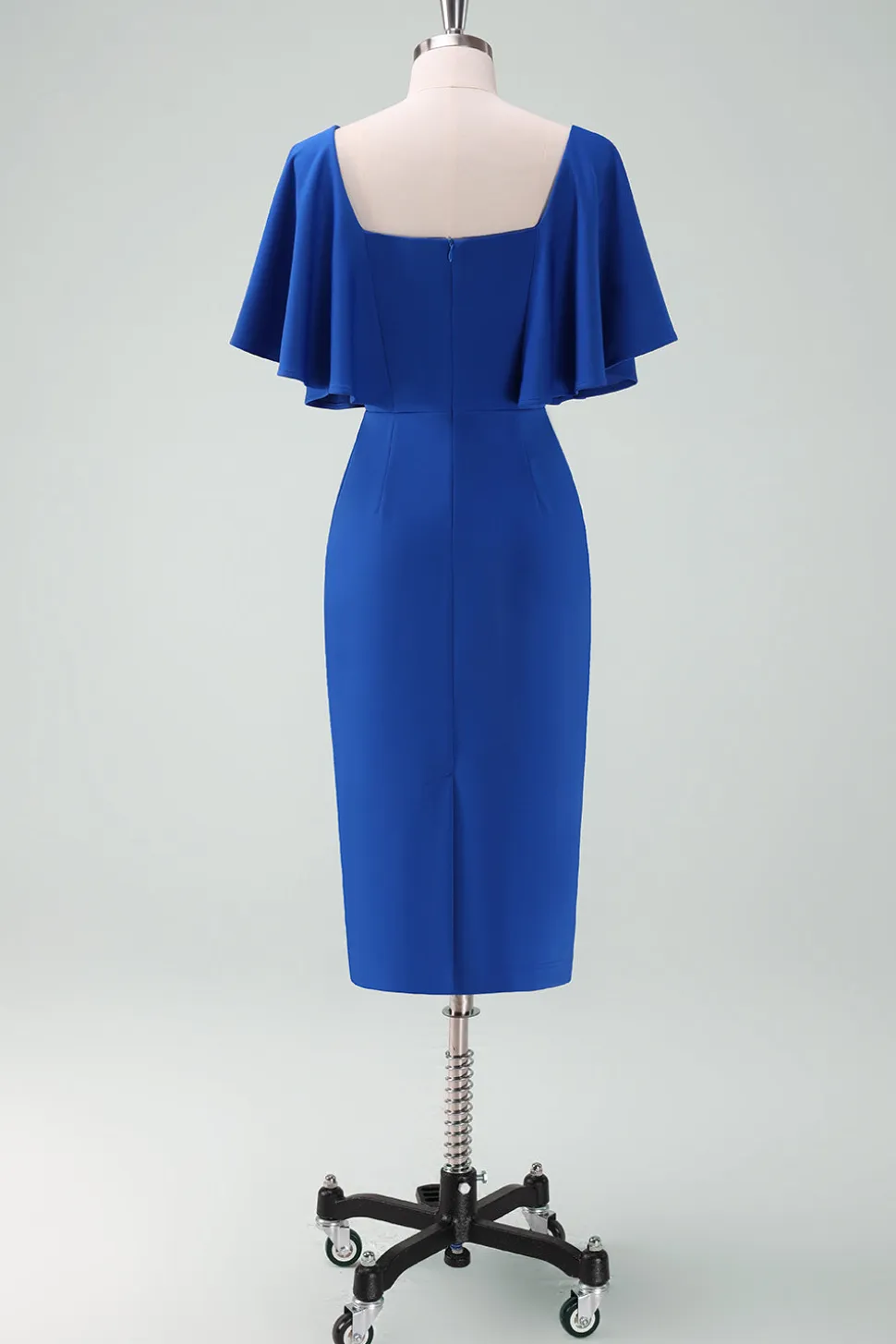 Royal Blue Bodycon Vestido da Mãe da Noiva com Mangas Curtas