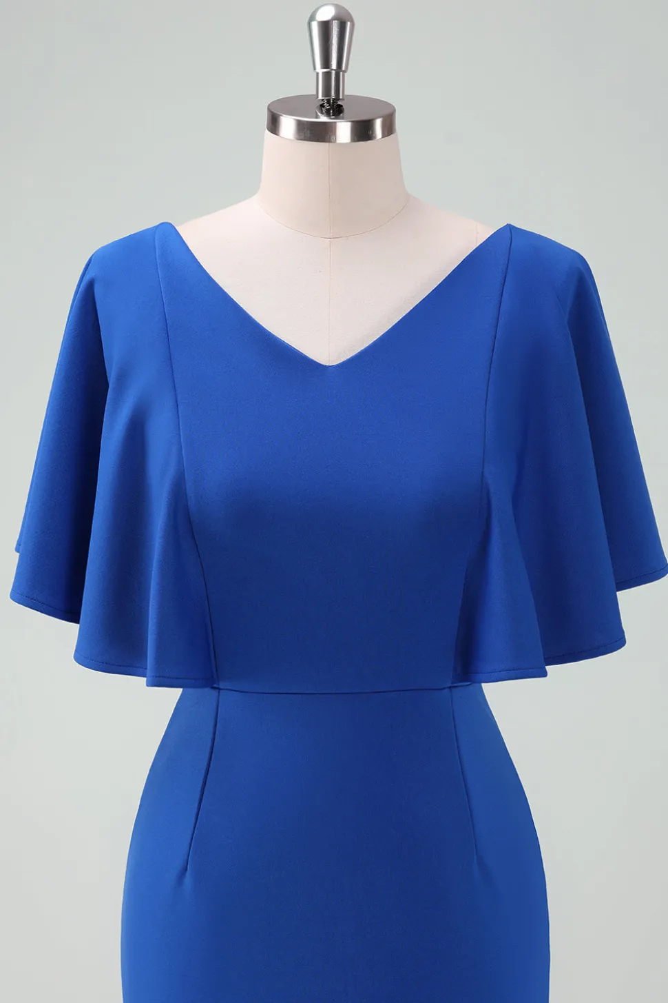 Royal Blue Bodycon Vestido da Mãe da Noiva com Mangas Curtas
