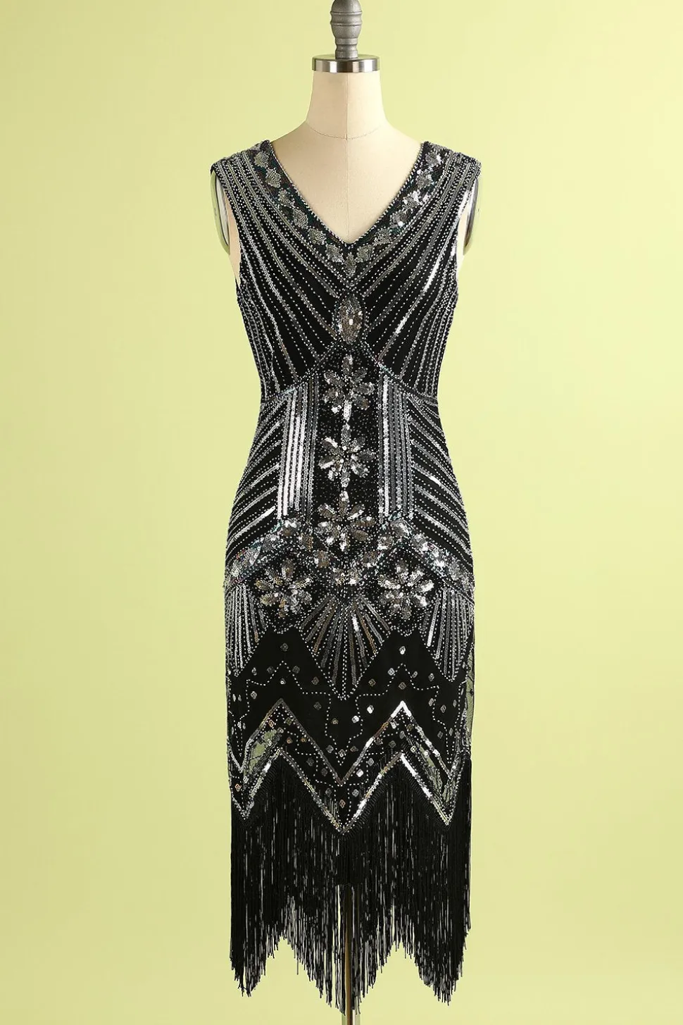 Royal Blue Glitter Fringe Gatsby 1920s Flapper Dress