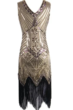 Royal Blue Glitter Fringe Gatsby 1920s Flapper Dress