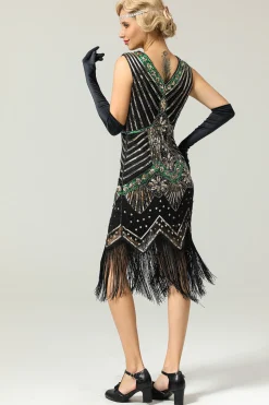 Royal Blue Glitter Fringe Gatsby 1920s Flapper Dress
