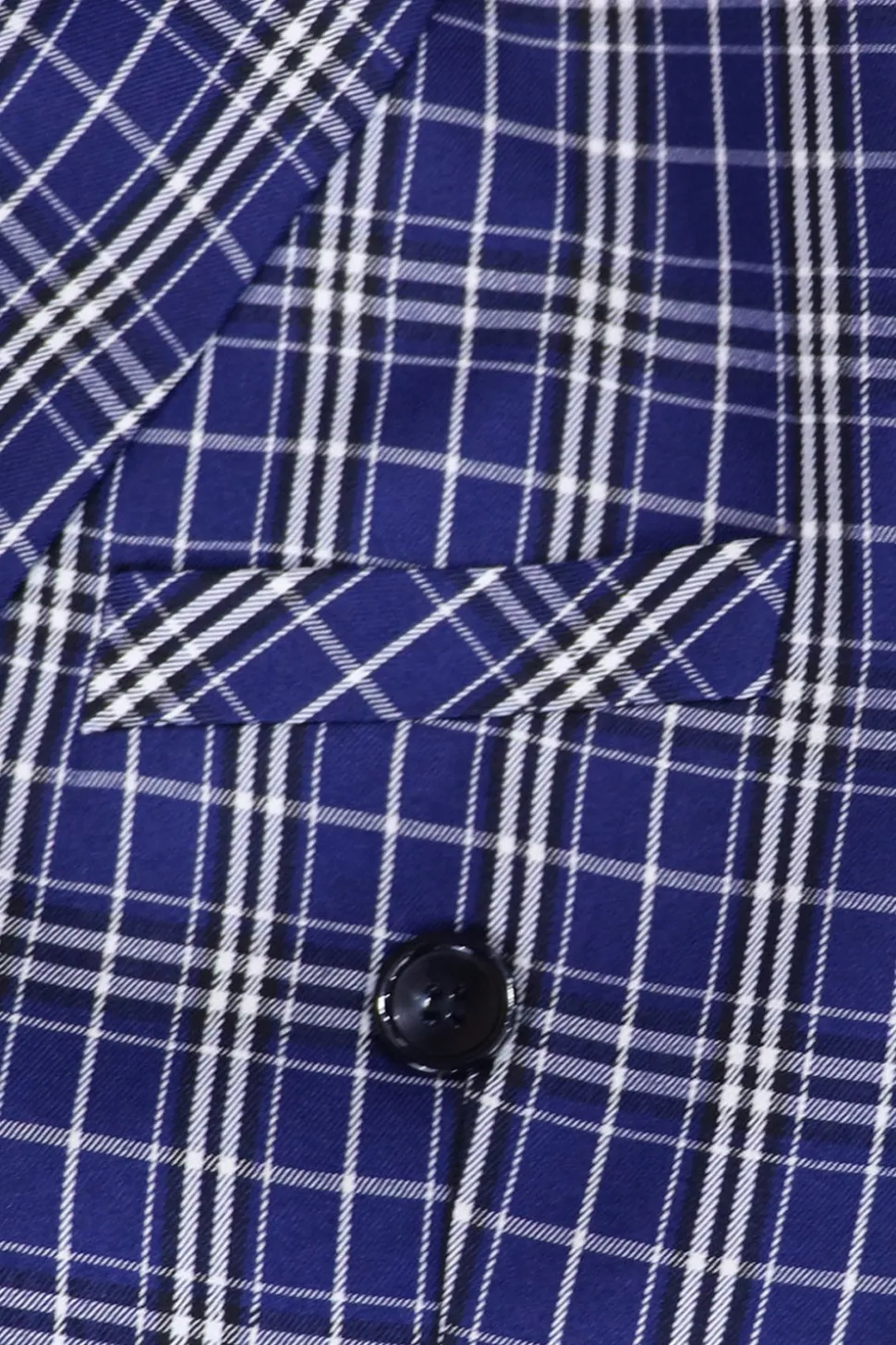 Royal Blue Plaid Peak Lapela Peito Duplo 2 Peças Terno Masculino