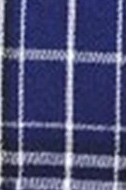 Royal Blue Plaid Peak Lapela Peito Duplo 2 Peças Terno Masculino