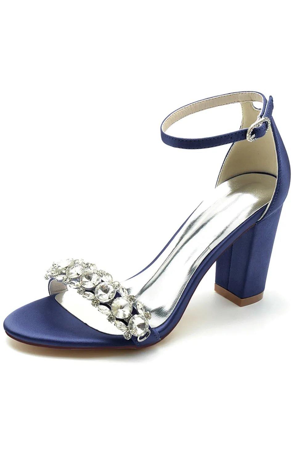 Royal Blue Rhinestone Tornozelos Alças Prom Sandálias