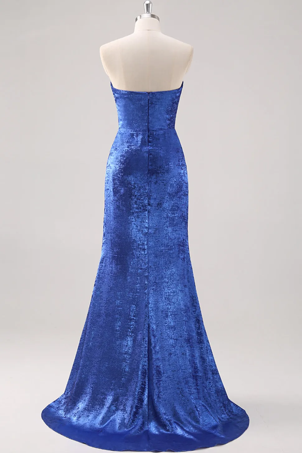 Royal Blue Satin Off The Shoulder Long Formal Dress com mangas destacáveis