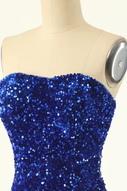 Royal Blue Sweetheart Sequins Tight Homecoming Dress